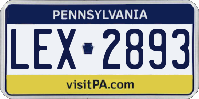 PA license plate LEX2893