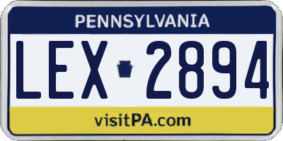 PA license plate LEX2894