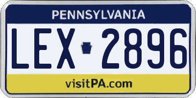 PA license plate LEX2896