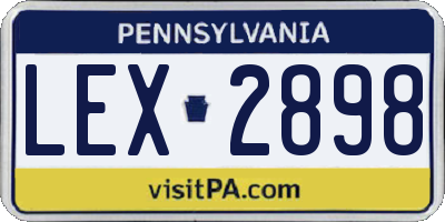 PA license plate LEX2898