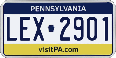 PA license plate LEX2901