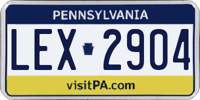 PA license plate LEX2904