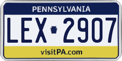 PA license plate LEX2907