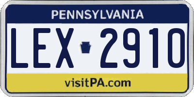 PA license plate LEX2910