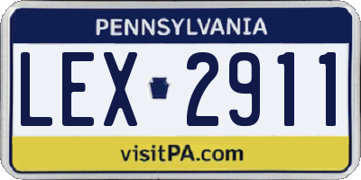 PA license plate LEX2911