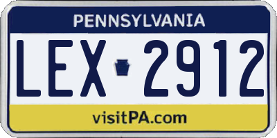 PA license plate LEX2912