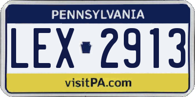 PA license plate LEX2913