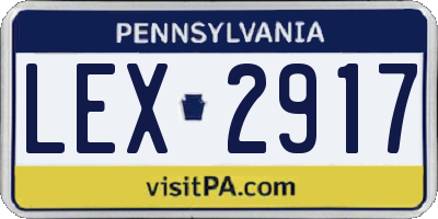 PA license plate LEX2917