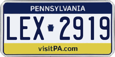 PA license plate LEX2919