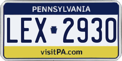 PA license plate LEX2930