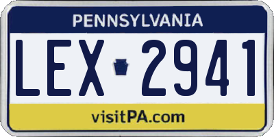 PA license plate LEX2941