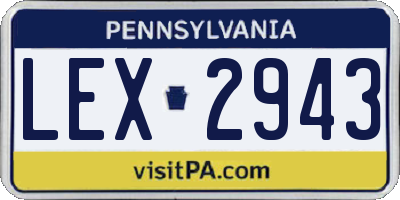 PA license plate LEX2943