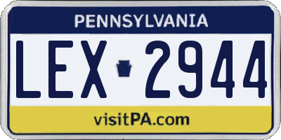 PA license plate LEX2944