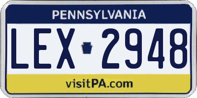 PA license plate LEX2948