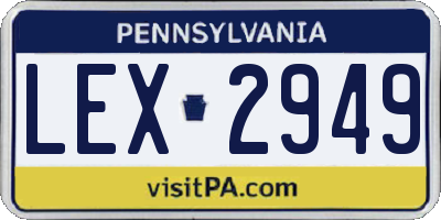 PA license plate LEX2949
