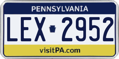PA license plate LEX2952