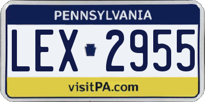 PA license plate LEX2955