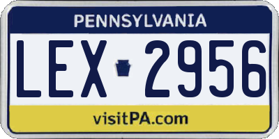PA license plate LEX2956