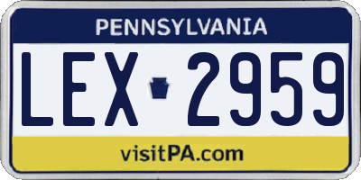 PA license plate LEX2959