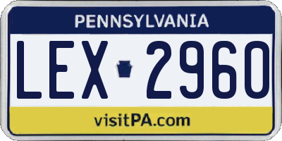 PA license plate LEX2960