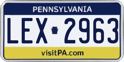PA license plate LEX2963