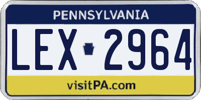 PA license plate LEX2964