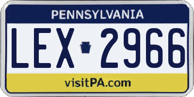 PA license plate LEX2966
