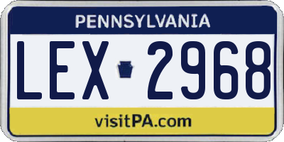 PA license plate LEX2968