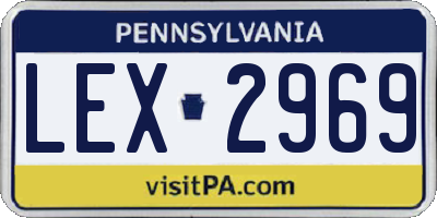 PA license plate LEX2969