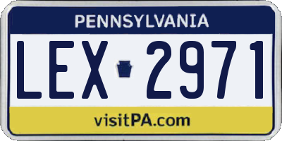 PA license plate LEX2971