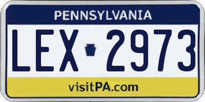 PA license plate LEX2973