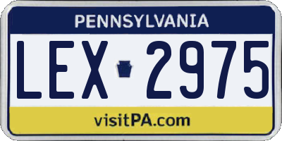 PA license plate LEX2975