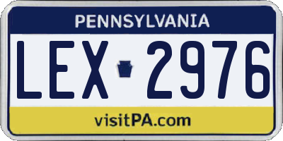 PA license plate LEX2976