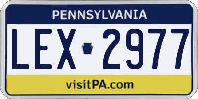 PA license plate LEX2977