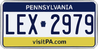 PA license plate LEX2979