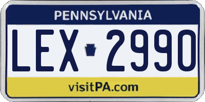 PA license plate LEX2990