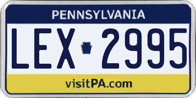 PA license plate LEX2995