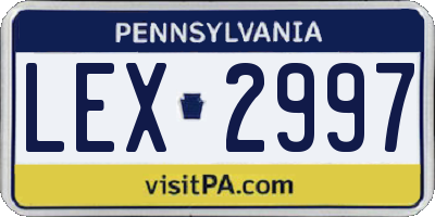 PA license plate LEX2997