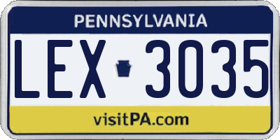 PA license plate LEX3035