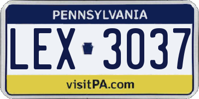 PA license plate LEX3037