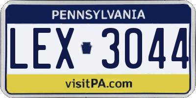PA license plate LEX3044