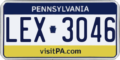 PA license plate LEX3046