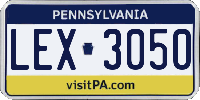 PA license plate LEX3050