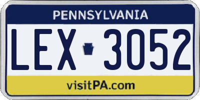 PA license plate LEX3052