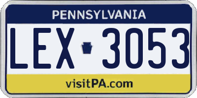 PA license plate LEX3053