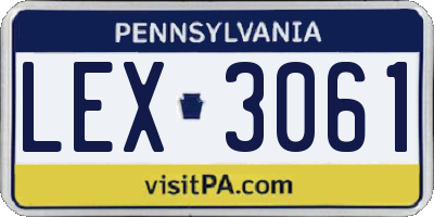 PA license plate LEX3061