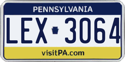 PA license plate LEX3064
