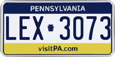 PA license plate LEX3073