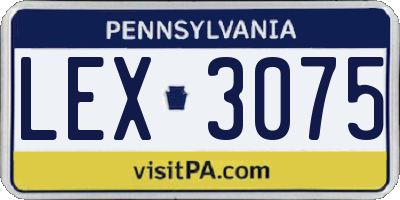 PA license plate LEX3075
