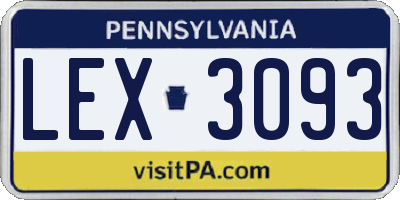 PA license plate LEX3093